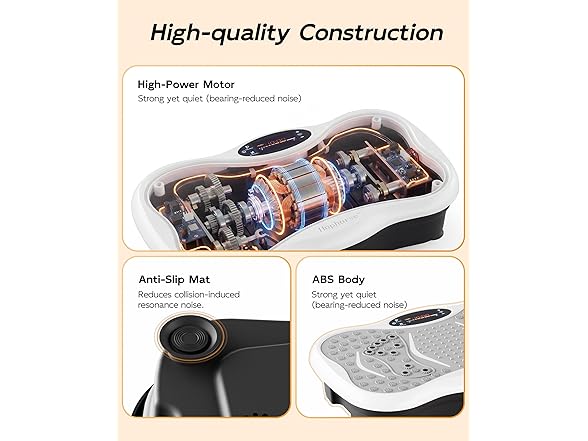Vibration Plate Exercise Machine, 200 Speeds Vibrating Plate for Lymphatic Drainage, Vibrating Shaking Full Body Shaker Workout, Vibration Fitness Platform for Weight Loss, for Home, LightGray (Open Box)
