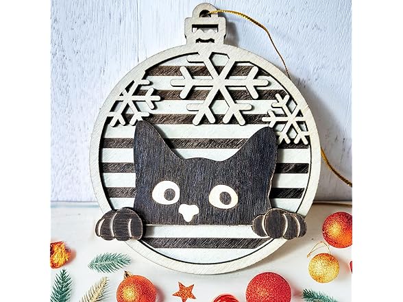 2025 Black Cat Christmas Tree Hanging