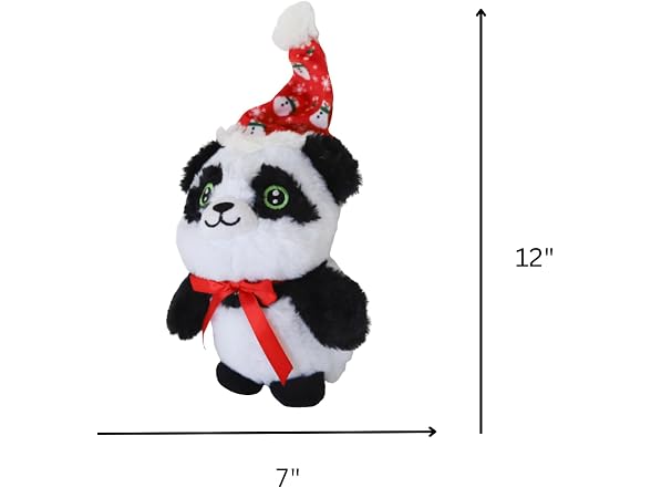Holiday Baby Panda Plush Crinkle Dog Chew Toy