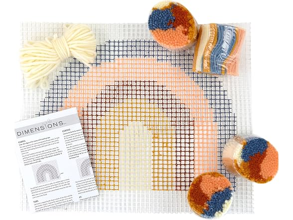 Dimensions Colorful Rainbow Beginner Latch Hook Kit