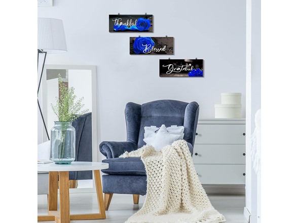 6 PC Grateful Rose Wooden Wall Decor