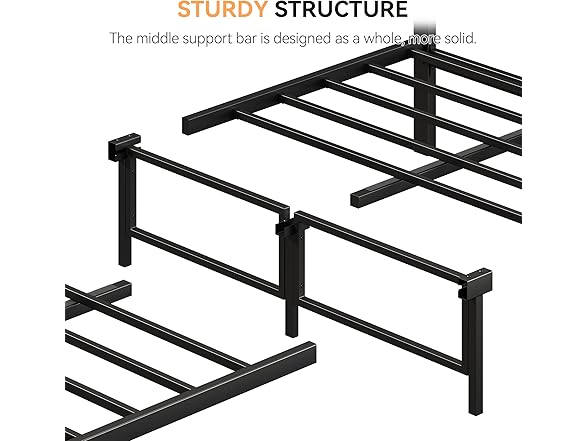 IDEALHOUSE Twin Bed Frame w/Wood Headboard