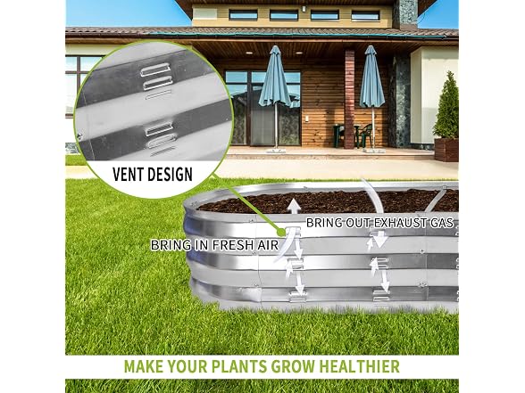 GADI 67-Inch Galvanized Raised Garden Bed