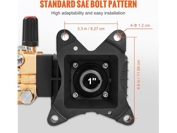 Pressure Washer Pump, 1" Shaft Horizontal
