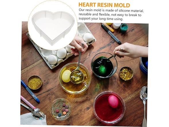 Silicone Heart Mold for Resin Bookends,