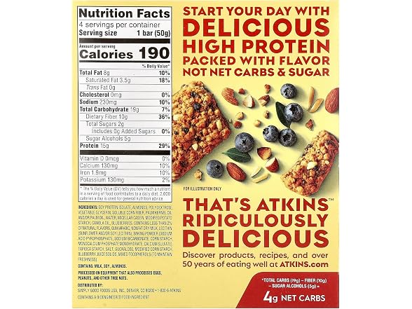 Atkins Soft Baked Blueberry Bars