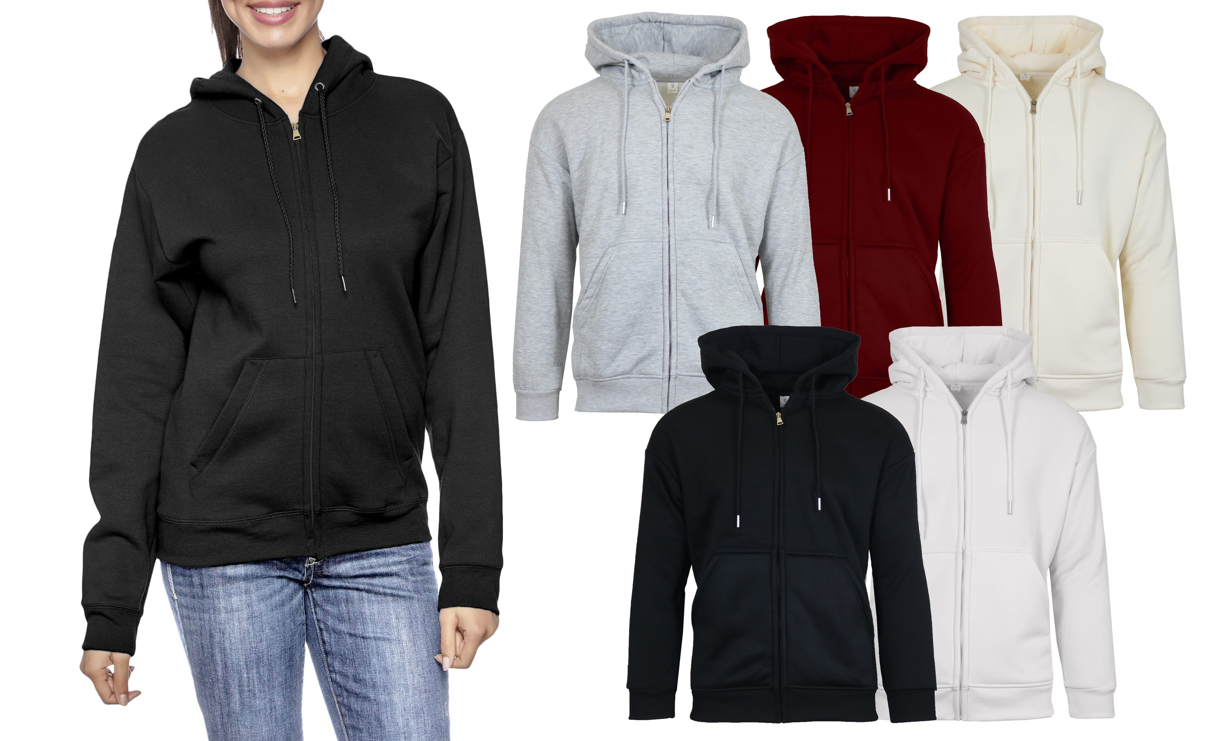 3Pk Womens Sherpa-Lined Full Zip Hoodie - Gallery 10
