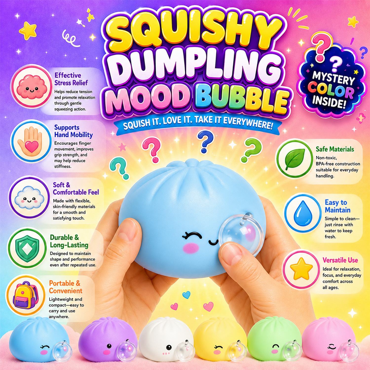 Twilight Squishy Sensory Toys Dum Mood Bubble - Gallery 14