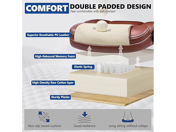 PU Leather Executive Office Chair, Ergonomic Mid-Back Comput (Open Box)