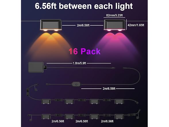 KIALUSH 16 Lights Smart Fence Lights