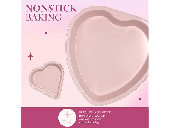 Paris Hilton Heart Shaped Nonstick Bakeware Set Pink