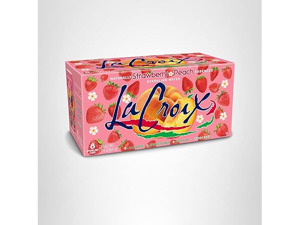 8PK La Croix Sparkling Water, Strawberry Peach