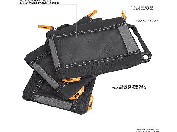 Toughbuilt TB-94-M-3 3 Pack Fastener Bags