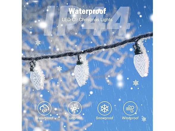 Brightown C9 LED Christmas Lights Outdoor, 68Ft 100 LED