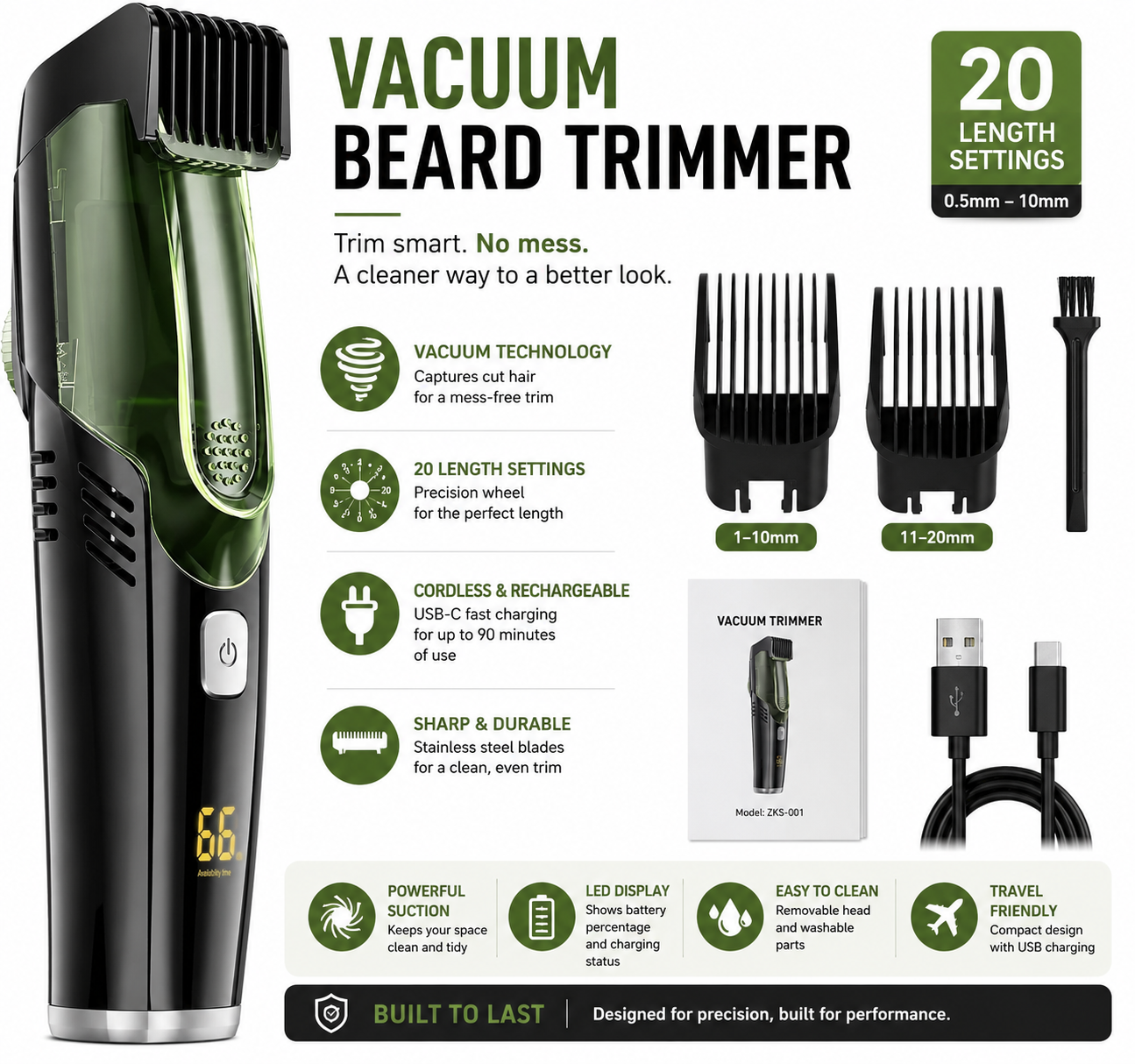 Vacuum Beard Trimmer - Gallery 9