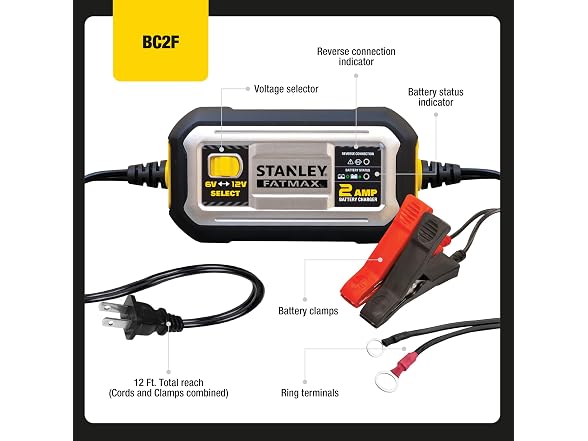 STANLEY BC2F 2 Amp Battery Charger