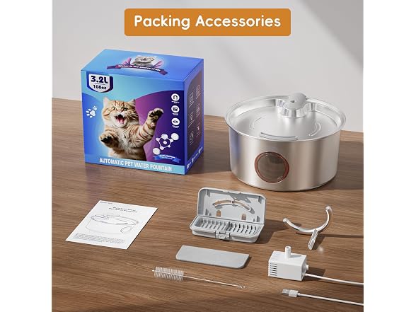 tomxcute Tomxcute Cat Water Fountain Stainless