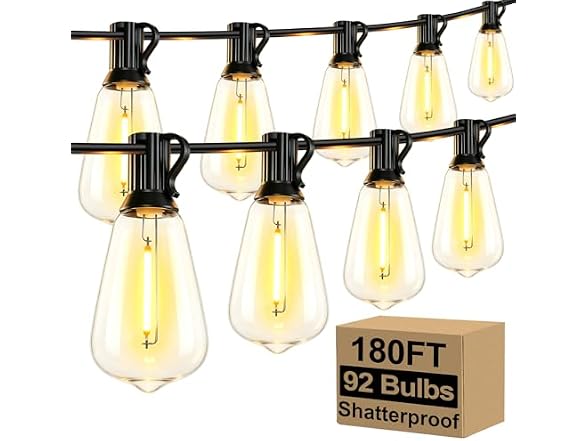Brightever Outdoor String Lights 180FT, Patio Lights