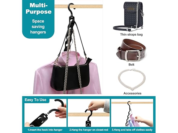 JIAYIISHU 12 Pack Space Saving Hangers for Closet