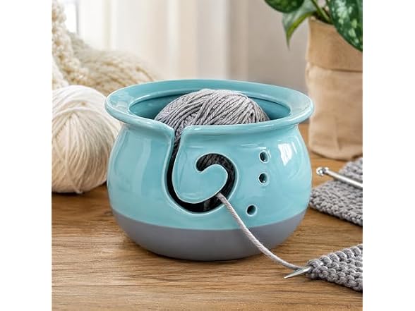 Ceramic Yarn Bowl for Knitting & Crochet