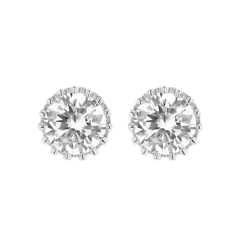 925 Sterling Silver Crown Studs - Gallery 5