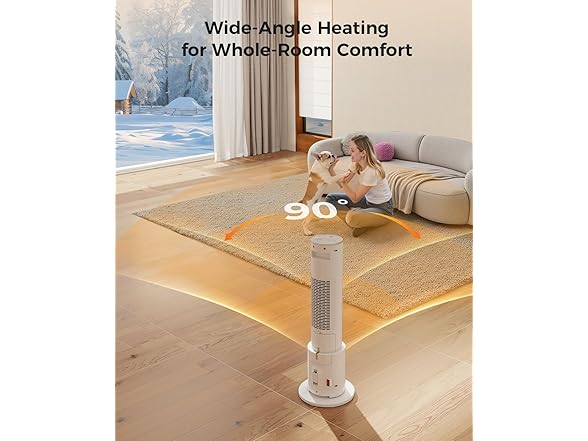 Oylus Space Heaters for Indoor Use - Portable Tower Heater with Humidifier, Remote, Adjustable Thermostat, 3 Heat Modes, Multiple Safety Protection, 12H Timer, Quiet Electric Heater for Bedroom (Open Box)