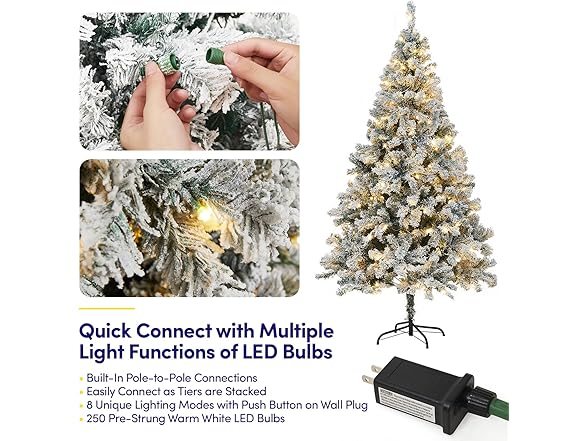 6ft Frosted Christmas Tree (Pre-Lit)