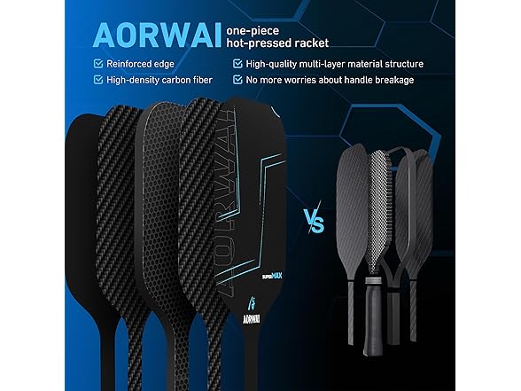 Pickleball Paddles, Carbon Fiber 16mm Core