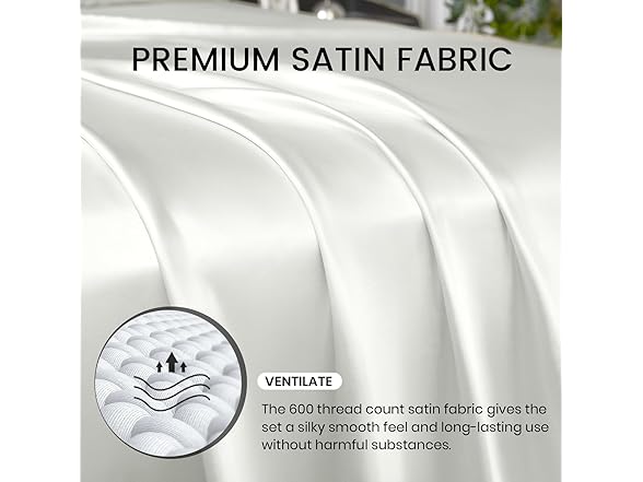Revdomfly 4 Pcs Queen Satin Sheets