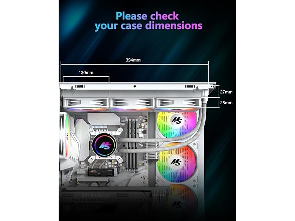 Minorsonic White RGB 360mm AIO CPU Cooler