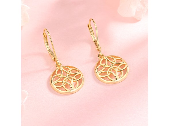 Gold Plated Lever-Back Celtic Earring