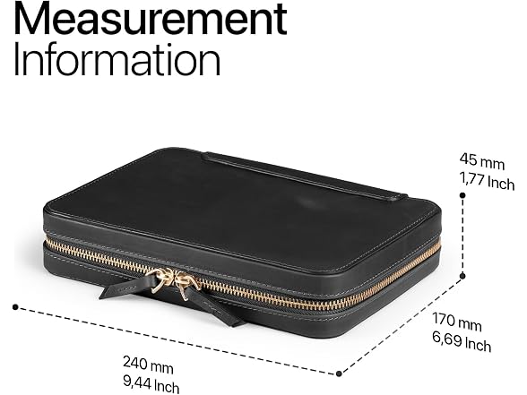 Londo Genuine Leather Travel Jewelry Organizer Black