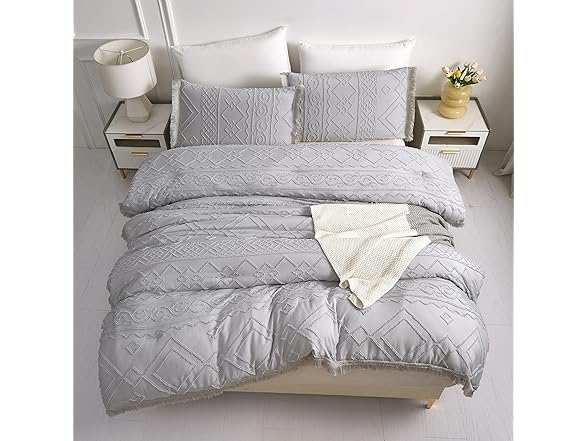 Arianaut Boho Queen Comforter Set Grey