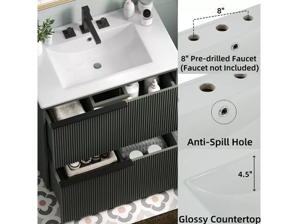 Christopher Knight Home Quillen Modern 30" Vanity