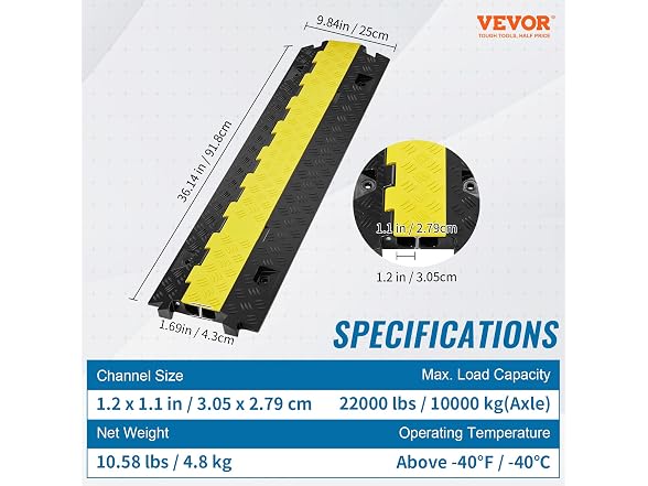 5 PCs Cable Protector Ramp, 2 Channel, 22000