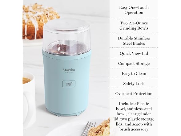 Martha Stewart Electric Coffee & Spice Grinder Blue