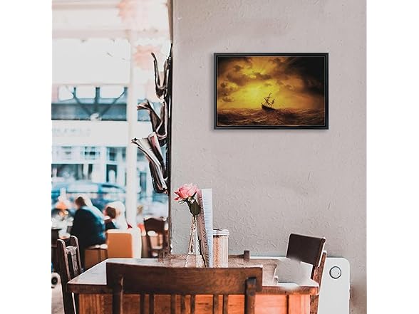 Aubeeba Sailboat Wall Art Sunset Poster