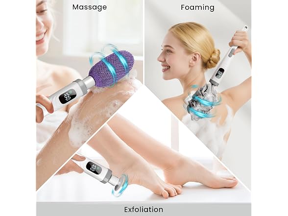 Electric Body Brush Back Scrubber Long