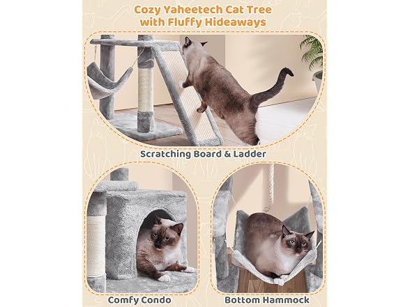 Yaheetech 63in Sturdy Large Cat Tree for Indoor