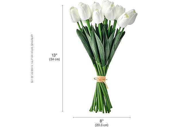 Mikasa White Faux Tulips Artificial Flowers