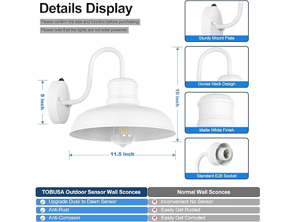 TOBUSA 2-Pack Wall Sconces - Gallery 5