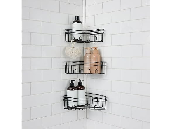 Bath Bliss 3pc Adhesive Mounted Corner Shower Caddy