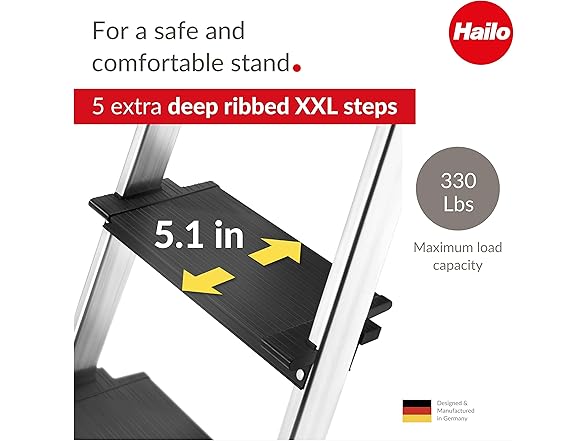 Hailo L100 Topline 5 Aluminum Ladder