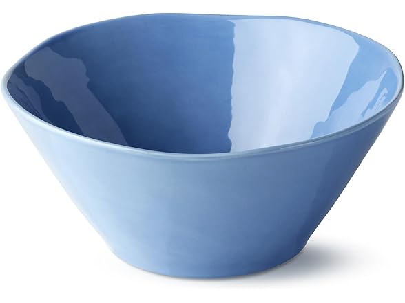 Cloudy Sky Deep Stoneware Bowl 10.25 in – 88 oz Large Blue-Gray Marbled 