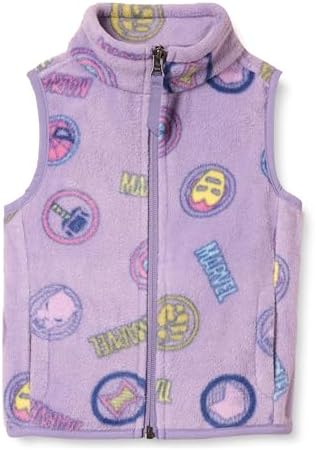 Amazon Essentials Disney | Marvel | Star Wars | Princess Girls' Polar Fleece Vest, Marvel Logo, X-Large