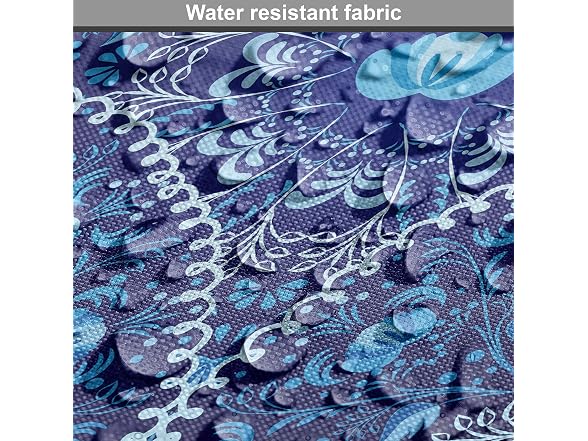 Ambesonne Blue Fabric by The Yard, Circular and Floral