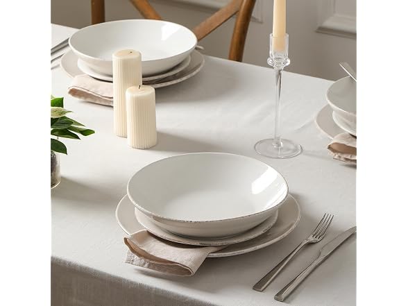 Stone Lain Essence 12-Piece Dinnerware Set Stoneware, White
