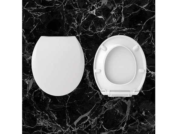 Centoco Round Toilet Seat, Slow-Close, Fast Fix Hinge, White