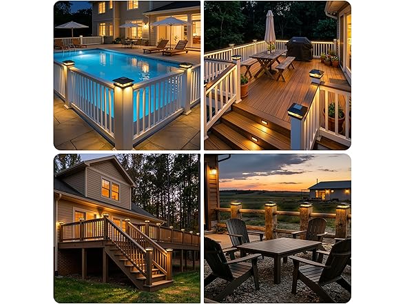 Brightown 8 Pack Solar Post Cap Lights