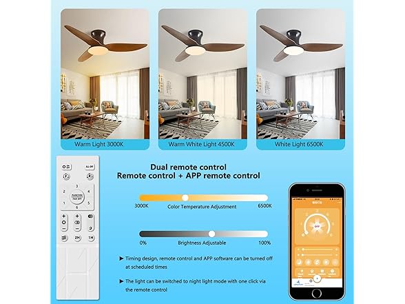 ANKBOY Bedroom Ceiling Fans with Lights